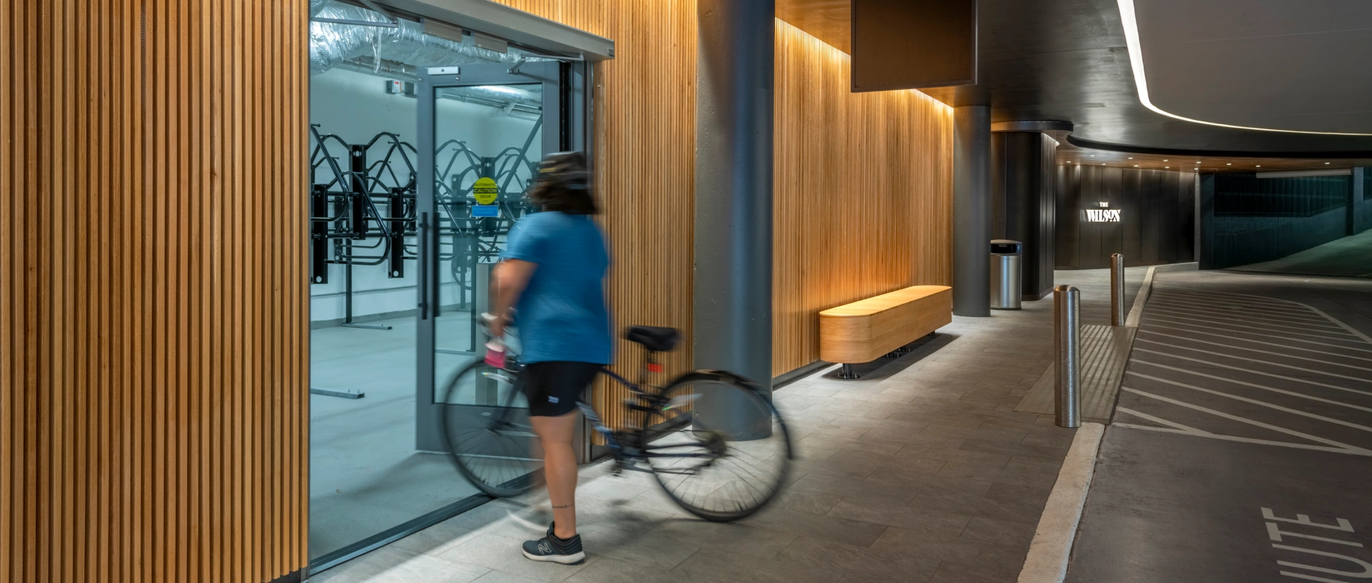 Thoughtfully designed urban access area showcasing active-lifestyle amenities, durable materials, and a sleek, welcoming atmosphere