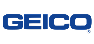 GEICO logo displaying iconic blue wordmark representing well known American insurance provider