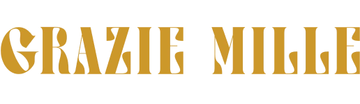 Grazie Mille logo with classic Italian inspired design and elegant gold color palette