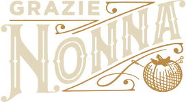 Grazie Nonna brand logo with classic Italian design elements and rustic lettering style