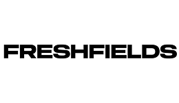 Freshfields wordmark logo displayed in bold black lettering on clean white background